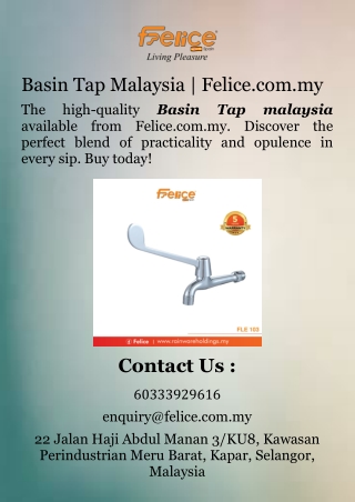 Basin Tap Malaysia  Felice.com.my