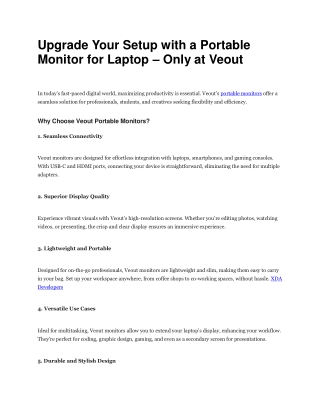 Upgrade Your Setup with a Portable Monitor for Laptop – Only at Veout