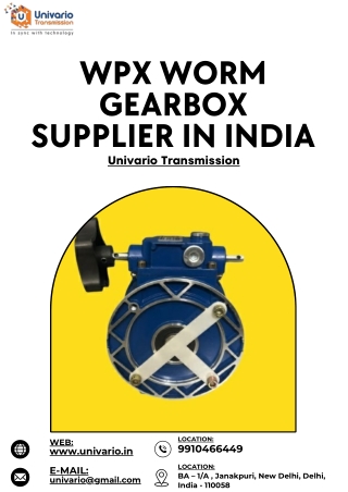 WPX WORM GEARBOX SUPPLIER IN INDIA
