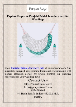 Explore Exquisite Punjabi Bridal Jewellery Sets for Weddings