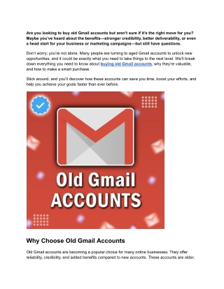 Buy Old Gmail Accounts