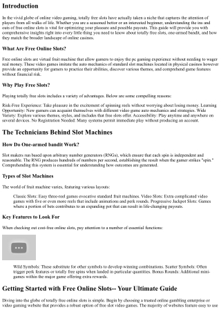 Getting Going with Free Online Slots-- Your Ultimate Overview