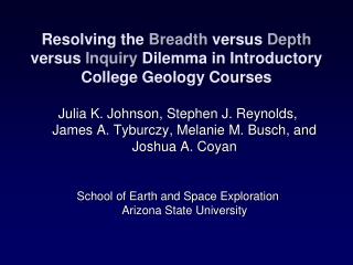 Resolving the Breadth versus Depth versus Inquiry Dilemma in Introductory College Geology Courses