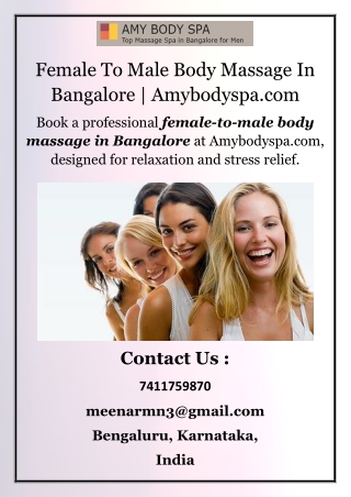 Female To Male Body Massage In Bangalore  Amybodyspa