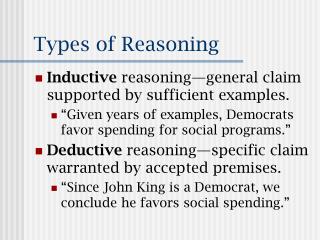 Types of Reasoning
