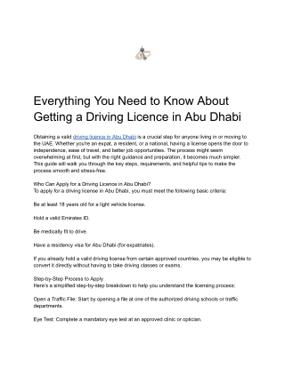 Everything You Need to Know About Getting a Driving Licence in Abu Dhabi