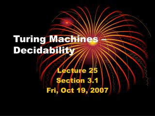 Turing Machines – Decidability