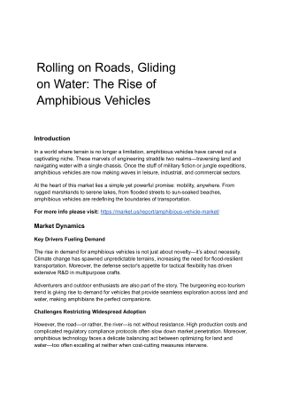 Amphibious Vehicle Market