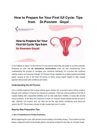 How to Prepare for Your First IUI Cycle_ Tips from Dr.Poonam   Goyal