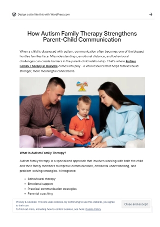 Autism Family Therapy in Oakville