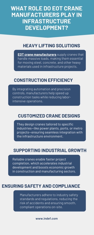 What Role Do EOT Crane Manufacturers Play in Infrastructure Development?