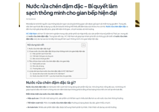 Nước rửa chén đậm đặc – Bí quyết làm sạch thông minh cho gian bếp hiện đại