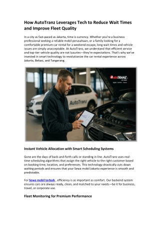 How AutoTranz Leverages Tech to Reduce Wait Times and Improve Fleet Quality