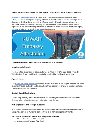 Kuwait Embassy Attestation for Real Estate Transactions- What You Need to Know .docx