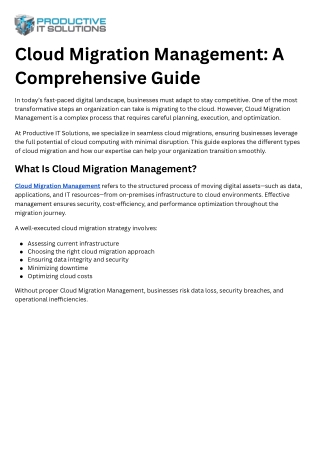 Cloud Migration Management A Comprehensive Guide