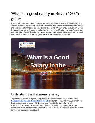 What is a good salary in Britain