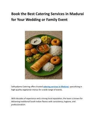 Best Catering Services in Madurai