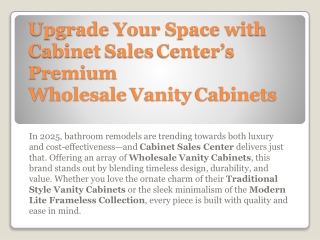 Upgrade Your Projects with Premium Wholesale Vanity Cabinets s from Cabinet Sale