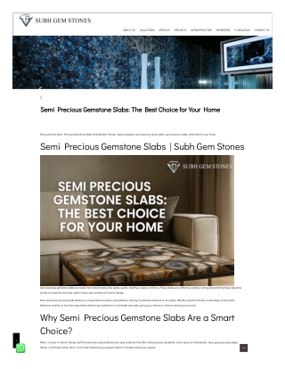 Choosing Semi-Precious Gemstone Slabs for Your House