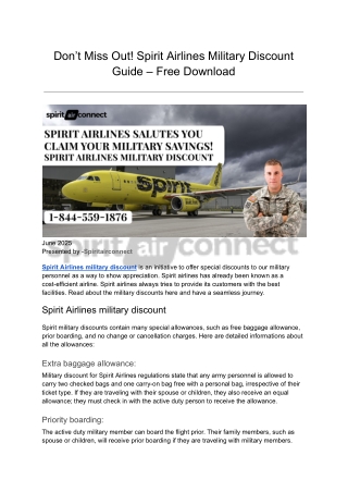 Don’t Miss Out! Spirit Airlines Military Discount Guide – Free Download