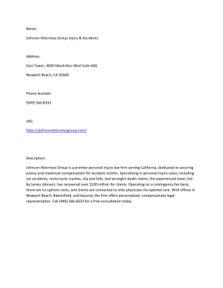 Johnson Attorneys Group Injury & Accidents