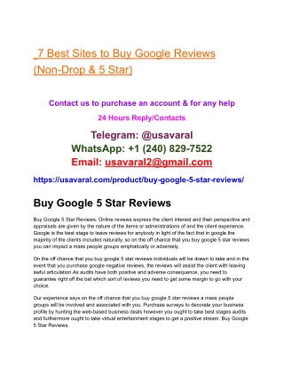 7 Best Sites to Buy Google Reviews (Non-Drop & 5 Star)