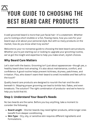 Your Guide to Choosing the Best Beard Care Products