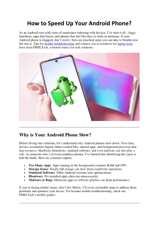 How to Speed Up Your Android Phone?