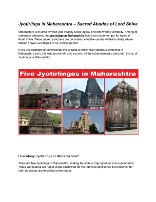 Jyotirlinga in Maharashtra – Sacred Abodes of Lord Shiva
