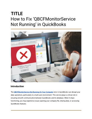 How to Fix QBCFMonitorService Not Running in QuickBooks