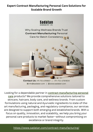 Expert Contract Manufacturing Personal Care Solutions for Scalable Brand Growth