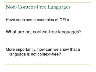 Non-Context-Free Languages