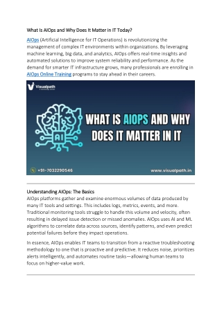 AIOps Online Training Course | AIOps Training in Bangalore