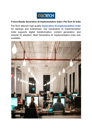 Future-Ready Generative AI Implementation India _ Pal.Tech AI India