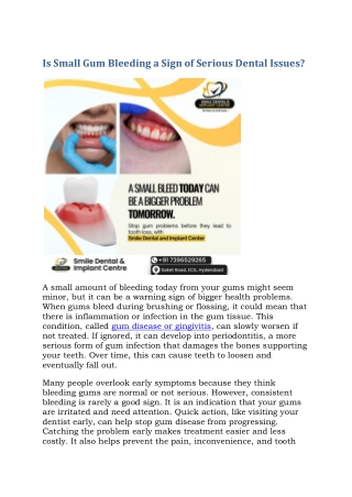 Is Small Gum Bleeding a Sign of Serious Dental Issues