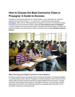 How to Choose the Best Commerce Class in Prayagraj_ A Guide to Success