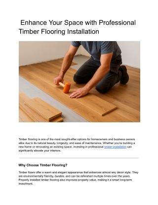 Enhance Your Space with Professional Timber Flooring Installation