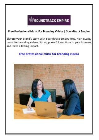 Free Professional Music For Branding Videos  Soundtrack Empire