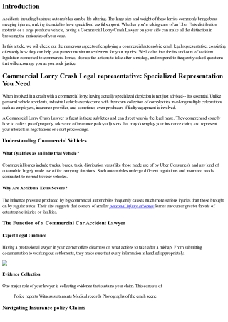 Business Automobile Accident Lawyer: Specialized Depiction You Required