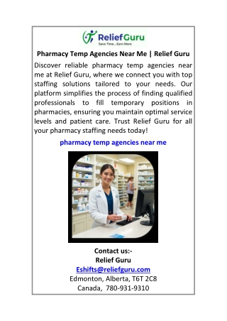 Pharmacy Temp Agencies Near Me Relief Guru