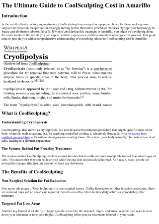 The Ultimate Guide to CoolSculpting Cost in Amarillo