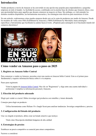 Comenzando desde cero en la venta de productos por medio de Amazon