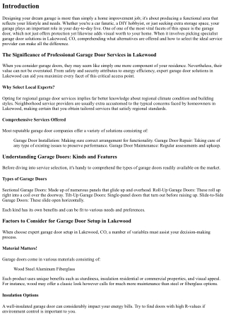 Creating Your Dream Garage: Exactly How to Select Expert Garage Door Providers i