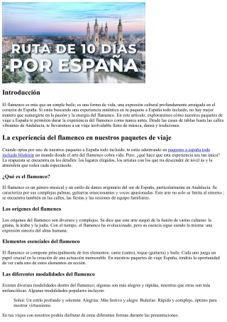 La vivencia del flamenco en nuestra paquetes turísticos