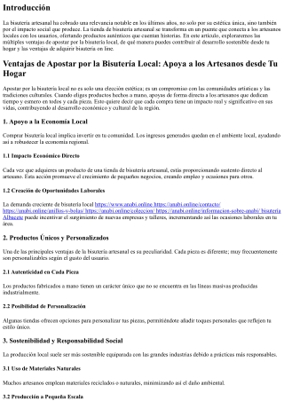 Beneficios de Elegir Bisutería Artesanal: Apoya a los Artesanos desde Tu Hogar