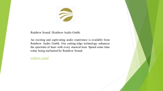 Rainbow Sound  Rainbow Audio Gmbh