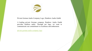 Private German Audio Company Logo | Rainbow Audio Gmbh