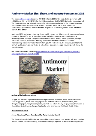 Antimony Market Analysis: Size, Share & Forecast 2032