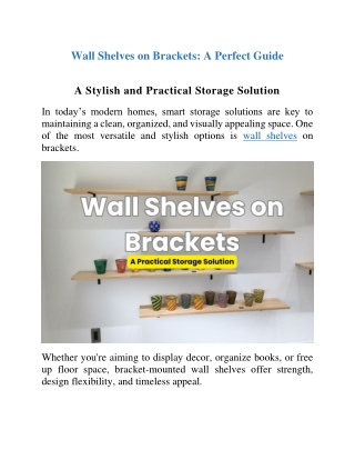 Wall Shelves on Brackets