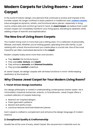Modern Carpets for Living Rooms